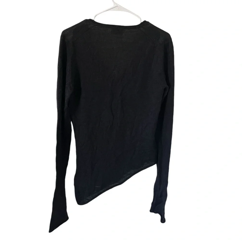 Acne Studios Jaden Black Alpaca Asymmetrical Top - Picture 3 of 12